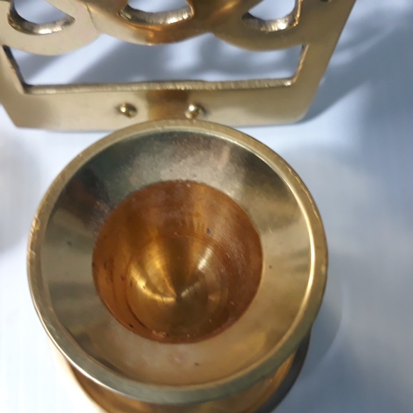 Vintage Ornate Solid Brass Candlestick Holders/2 - Picture 3 of 4